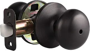 Probrico Keyless Privacy Door Knobs Oil Rubbed Bronze Bed/Bath Interior Lockset, Door Lock Without Key, 1 Pack