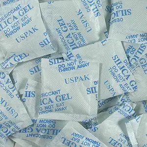 Silica Gel Desiccant Packs 5 Gram 50 Packets Drying Agent Moisture Absorber Dehumidifiers for Storage Food Safes