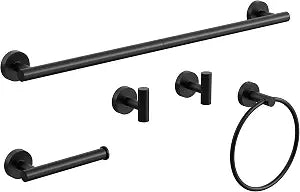 Matte Black Bathroom Hardware Accessories Set 5 Pcs SUS304 Stainless Steel