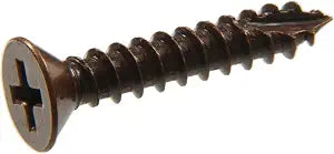 Hillman 45368 9-Inch x 1-1/4-Inch Flat Phillips Wood Screw, Antique Bronze, 15-Pack