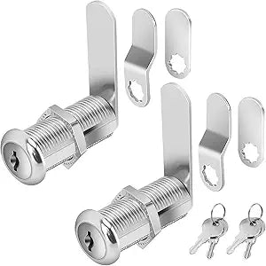Cylinnda Cabinet Lock with Keys, 1-1/2" Long Cam Locks keyed Alike, Cam Lock Set for Cabinets Thick Drawers RV Storage Locks Tool Box with Keys, Zinc Alloy (2 Packs, 1-1/2 Inch)