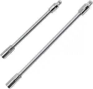 1/4" Flexible Extension Bar Set, Flexible Socket Extension Drive Socket Driver Handle 2Pcs (6 Inch, 8 Inch)