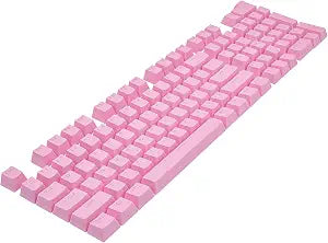 Mechanical Keyboard Keycaps, 104-Key ABS Key Caps (Pink)