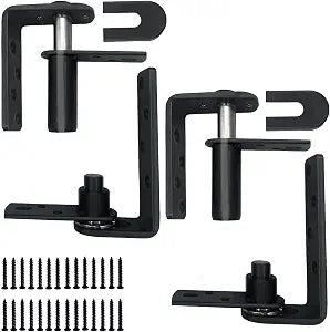 upgraded Saloon Door Hinge - Self Return Double Swinging Door Hardware, Cafe & Bar Door Hinges - Gravity Hinge Heavy Duty Black 304 Stainless Steel 110Lbs(2 Pack)