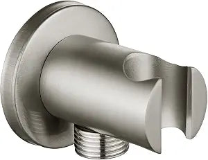 Heyalan Handheld Shower Holder with Wall Supply Elbow,Brushed Nickel,Round