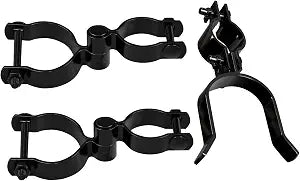 VIVIDA Chain Link Gate Hinge Kit 1-3/8" x 2-3/8", Black Fence Gate Hardware