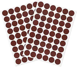 Self-Adhesive Screw Hole Stickers PVC Cover Caps Dustproof for Wooden Furniture Cabinet 21mm 2 Sheets/108 Pcs Red Walnut Textured