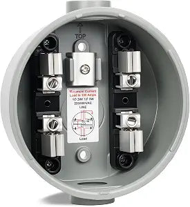 100 Amp,4 Jaw Meter Base Meter Socket,240v 3 Wire Ringless Type with Horn Bypass Meter and Cover Plate, For Overhead  Underground Feed (1 inch)