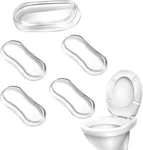 5Pcs Transparent Toilet Seat Bumper Set,Toilet Seat Buffers, Silicone Strong Adhesive Toilet Seats Lid Bumpers,Toilet Lid Rubber Pads for, Home, Hotel and Hospital ToiletsToilets and Toilet Parts