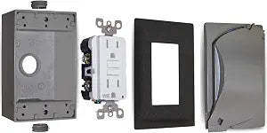 Sigma 16449 Weatherproof 1-Gang Universal GFCI Receptacle Kit, Gray