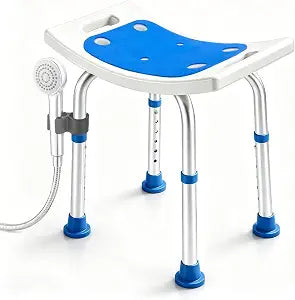 REHAND Shower Chair for Inside Shower, 400 lbs 6-Levels Height Adjustable Shower Stool with Suction Feet, Heavy Duty Shower Seat for Inside Tub Bathroom Chair for Elderly and Disabled