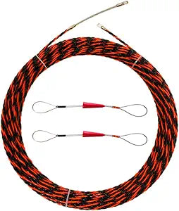 1/5" 50ft Fish Tape Cable Puller Cable Rods Kit 15M PET Electrical Cable Puller Through Wall Wire Guide Device Threader Fish Cable Fastener