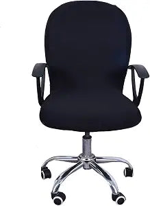 Chris.W Computer Office Chair Cover Stretchable Removable Office Swivel Chair Cover Universal Lift Chair Slipcovers (Black)