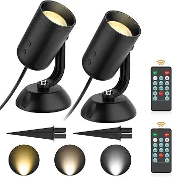 Olafus 2 Pack Spotlights Indoor Dimmable Plug in LED Timer/Remote, Black