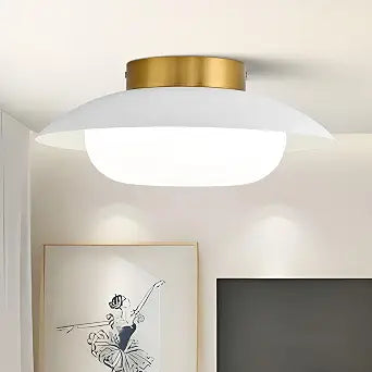 LED Semi Flush Mount Ceiling Light Fixture,White Gold,24W,11.81 in