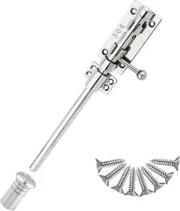 Slide Bolt Gate Latch Solid Gate Lock Heavy Duty 304 Stainless Steel Barrel Bolt Lock Security Guard Door Latches Thickened Gate Hardware with Dust Canister for Barn Fence Shed Basement