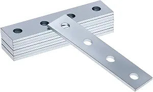 QWORK 9 Pcs 4 Hole Flat Plate Connector Bracket for  Bolt in 1-5/8" Strut Channel, Fixing Repair Joint Bracket, 5mm Thick