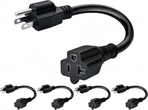 1Pack NEMA 5-15P to 5-15R/5-20R Adapter Cord,15A to 20A Power Cable
