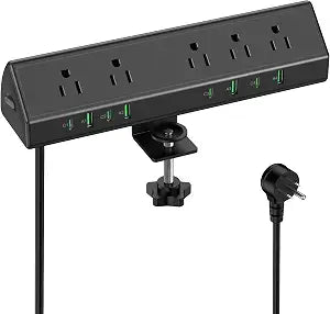 VILONG Desk Clamp Power Strip USB C,45W Total Fast Charging Station