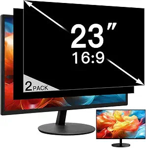 2 Pack 23 Inch Privacy Screen for Computer Monitor 16:9 Aspect Ratio, Eye Protection Anti Glare Computer Screen Cover, Removable Anti-Scratch Computer Screen Privacy Shield for 23'' Widescreen Monitor