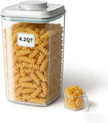 Airtight Food Storage Container with One-Touch Lid, 4.22 QT / 4.0 L Stackable Durable BPA-Free PET for Flour, Sugar, Cereal & Kitchen Pantry Organization.