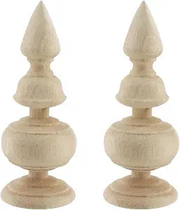 2Pcs Decorative Wood Finials 2.4 x 6.3" Accessory