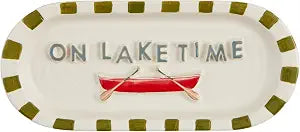 Mud Pie Lake Time Everything Tray; 4" x 9"