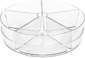 11 Inch Lazy Susan Organizer with 5 Removable Bins Clear PET