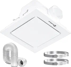 Hon&Guan Bathroom Exhaust Fan, Quiet Square Bathroom Vent Fan 111 CFM, 1.0 Sones, Ceiling Mount Ventilation Fan, Bath Ceiling Fans, Exhaust Fan for Home Bath Hotel