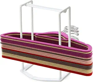 Hanger Stacker Organizer Stand, White Portable Clothes Hanger Holder