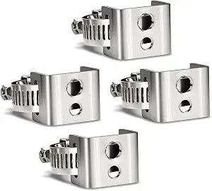 Sign Mounting Brackets for Poles, 4-Pack, Fits 1.3-2.24 Inch Posts