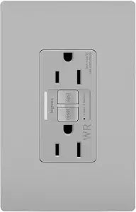 Legrand radiant 15 Amp Weather Resistant GFCI Duplex Outlet Gray 1 Pack