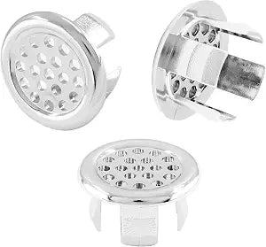 3 Pack Sink Overflow Ring, Chrome Plastic Mesh Basin Drain Cover