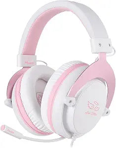 USOTSO MPOWER Stereo Gaming Headset for PS4, PC, Mobile, Noise Cancelling Over Ear Headphones with Retractable Flexible Mic & Soft Memory Earmuffs for Laptop Mac Games-Angel Edition