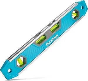 DURATECH 12-Inch Magnetic Torpedo Level with 0/45/90 Bubbles & V-Groove