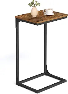 VASAGLE C-Shaped End Table, Couch Side Table for Sofa with Metal Frame