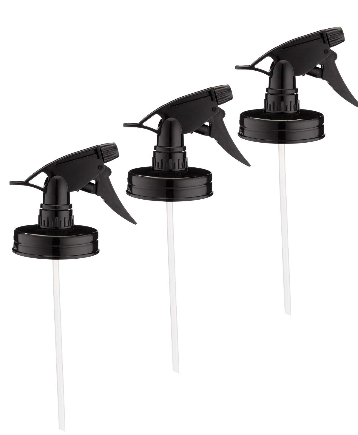 Jarmazing Products Mason Jar Sprayer Lids - Black - 3 pack - with powerful sprayers - fits all Regular Mouth Jars