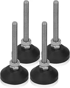 4 PCS Furniture Leveling Feet, M6 Thread Table Feet, 10KG / 22LB Heavy Duty Adjustable Swivel Furniture Glides Rubber Feet Levelers & Leg Extenders for Cabinets Sofa Tables Chairs Raiser
