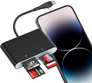 Memory Stick Pro Duo Adapter, USB-C & Lightning, SD/TF/MS/xD Card Reader