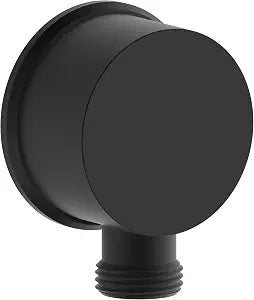 Round Handheld Shower Wall Supply Elbow,with Connector Body and Washer, Wall-mount Hose Connector,without Shower Head and Hose,Matte Black Finish DA-0048-MT
