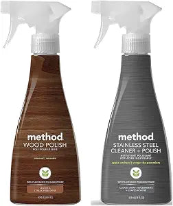Method Stainless Steel Cleaner + Polish 14 oz Wood Polish, 14 oz. Bundle, 2 ct.