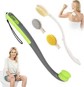 Toilet Aids Set for Wiping, Long Handle Butt Wiper, Shower Brush