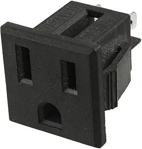 GBSTORE 10 Pcs AC 125V 15A US Plug 3 Terminal Outlet Power Socket Connector Black