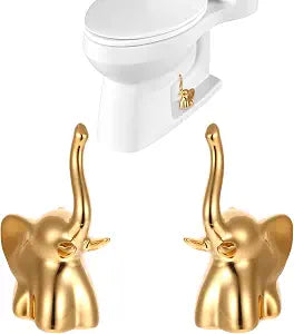 2Pcs Gold Elephant Toilet Bolt Covers Decorative, Ceramic Toilet Bolt Caps