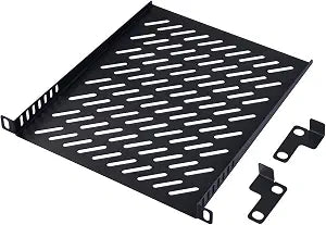 GeeekPi 0.5U Rack Shelf for 10 inch Server Rack, 10.23inch Depth, Vented Rack Mount Cantilever Tray for DeskPi Rackmate T2/T0 Plus/T1 Plus/TL1/T1/2 Plus Network Rack