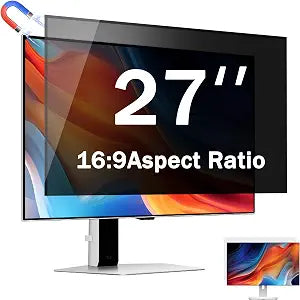 27 Inch Magnetic Computer Privacy Screen for 16:9 Widescreen Monitor, Removable Privacy Screen Anti Glare Blue Light Privacy Screen Monitor 27 inch, Anti-Scratch