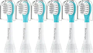Kids Replacement Heads for Philips Sonicare Kids Toothbrush Heads, for Phillips Sonic Care Kid Small Brush HX6032/94, HX6340,Soft Compact Brush Head for 3-7 Child,6 Pcs Blue