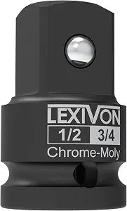 LEXIVON 1/2-Inch Impact Socket Adapter, 1/2" Female x 3/4" Male Increaser | Chrome-Molybdenum alloy steel = Fully Impact Rated (LX-401)