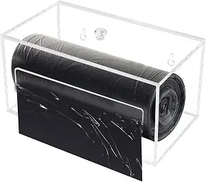 Trash Garbage Bag Roll Holder Dispenser Wall Mount Acrylic Storge Organizer
