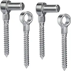 Farm Gate Hinge, 2 Pair Stainless Steel Heavy Duty Wood Gates Hinges, M12 Fence Gate Hardware,Screw Hinges to Mount for Wooden Gates Fences